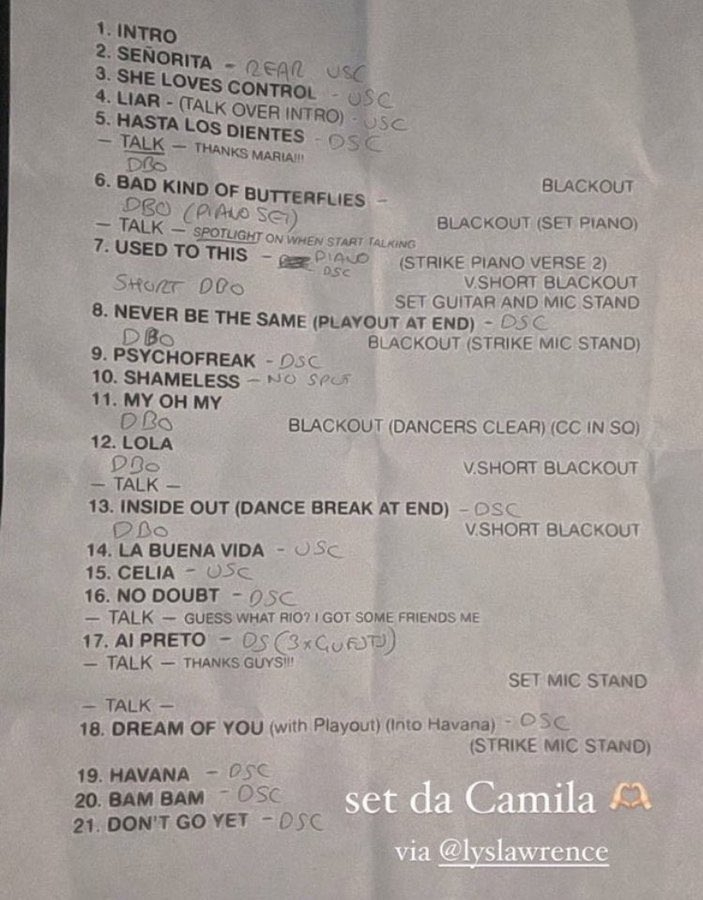 Confira o setlist de Camila Cabello no Rock in Rio 2022 VAGALUME