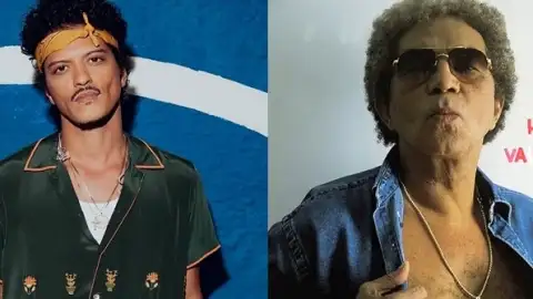 Bruno Mars usa foto de Reginaldo Rossi para celebrar o "Valentine's Day"