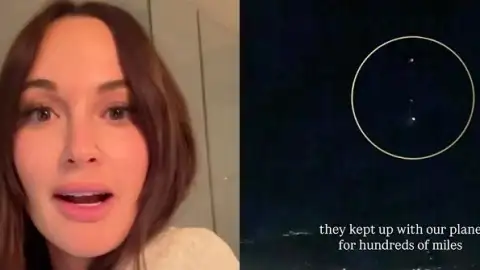 Kacey Musgraves filma OVNIs seguindo seu avião e pilotos confirmam: "Vemos toda noite"
