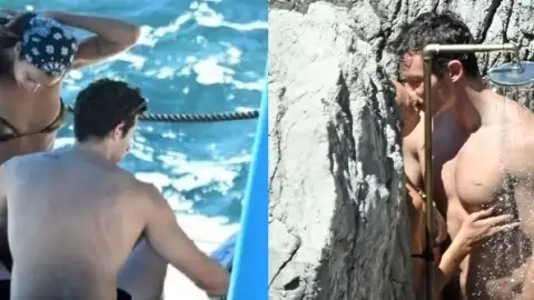 Em clima quente, Dua Lipa e Callum Turner são flagrados trocando carícias em lua de mel