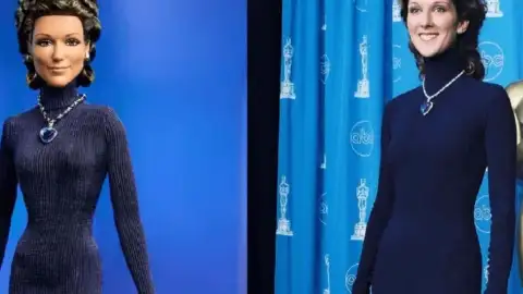 Céline Dion vira Barbie com o look do Oscar que imortalizou "Titanic"